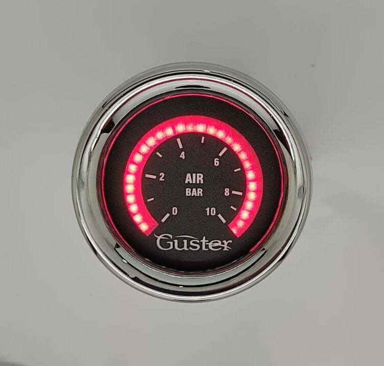 Marcador pressao ar. O indicador pressão do ar PA-30 é um  instrumento para indicar a pressão do ar no veículo ou  outro equipamento similar.