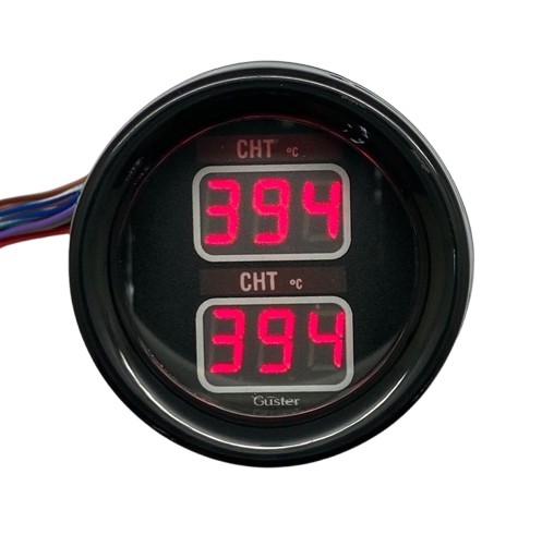 pirometro 2 canais. O pirometro é um instrumento para indicar a temperatura dos cilindros (CHT) ou gases na exaustão (EGT) no veículo ou  outro equipamento similar.